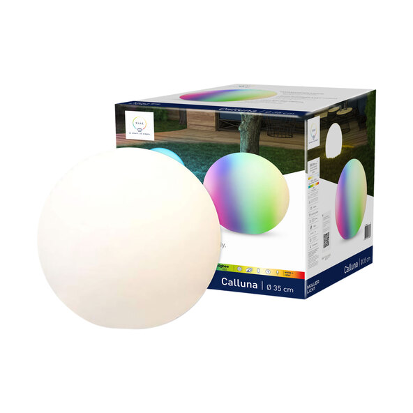 Smarte LED-Outdoor-Leuchtkugel Calluna Solar ⦰ 35 cm, white+color 