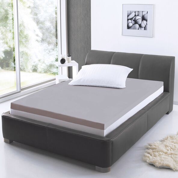 Supersoft Spannbetttuch für Topper, 140-160 x 200-220 cm, grau