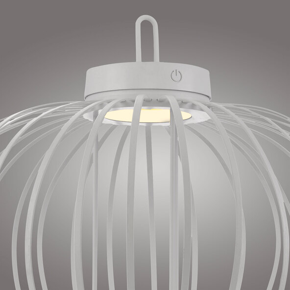 LED-Akku-Tisch- und Bodenleuchte Korga, weiß, ⌀ 46 cm
