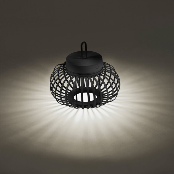 LED-Akku-Tisch- und Bodenleuchte Korga, schwarz, ⌀ 25 cm