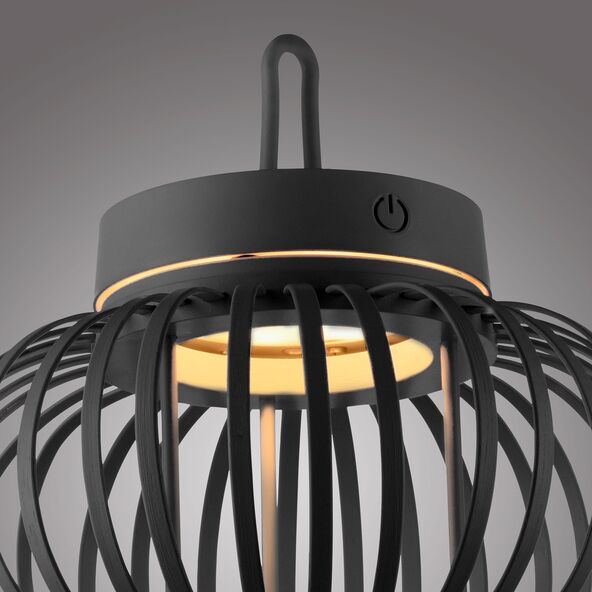 LED-Akku-Tisch- und Bodenleuchte Korga, schwarz, ⌀ 25 cm
