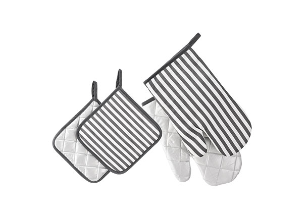 Ofenhandschuhe & Topflappen Set Japandi, grau