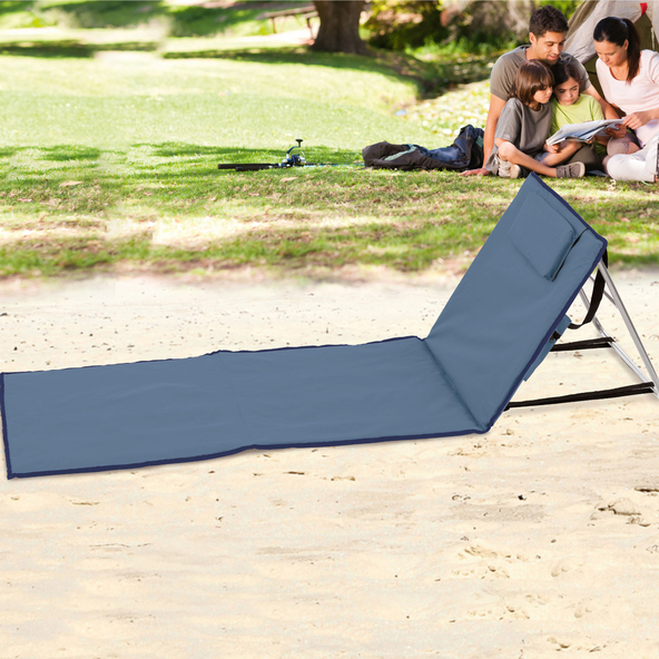 Camping-/Strandmatte mit Rückenteil, blau