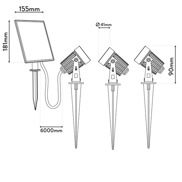 LED-Solarspot Spoti, 3er Set