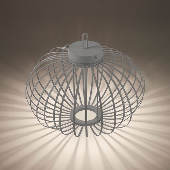 LED-Akku-Tisch- und Bodenleuchte Korga, greige, ⌀ 46 cm