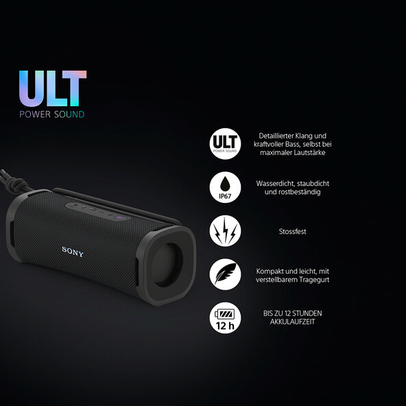 Tragbarer BT Partyspeaker SRS-ULT10B, schwarz