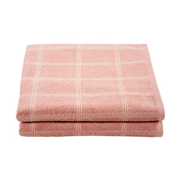 Frottierserie Square Duschtuch, rosa, 2er Set