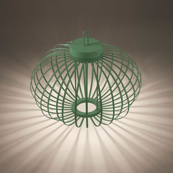 LED-Akku-Tisch- und Bodenleuchte Korga, grün, ⌀ 46 cm