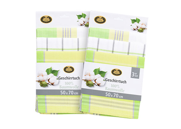 Geschirrtücher, 6er Set, grün