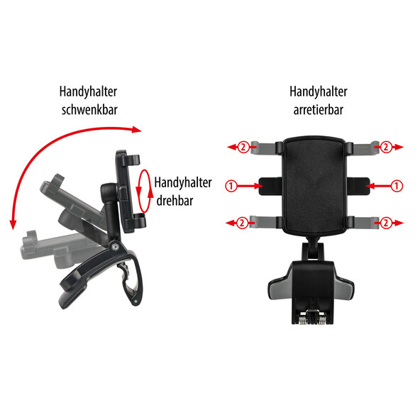 Eufab KFZ-Smartphonehalterung, 360° drehbar