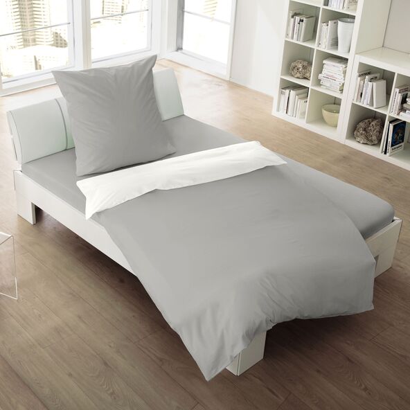Bettwäsche Luxus Satin, 135 x 200 cm, silber