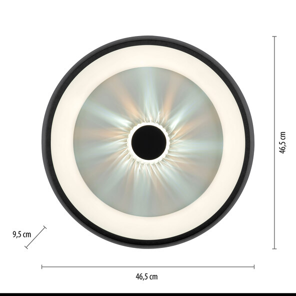 LED-Deckenleuchte KUNEO Ø 45 cm, schwarz