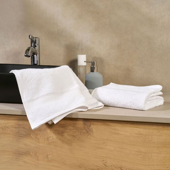 Frottier-Serie Hotel Handtuch, 4er Set, weiß