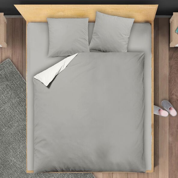 Bettwäsche Luxus Satin, 200 x 220 cm, silber