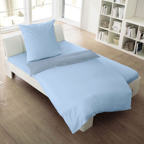 Bettwäsche Luxus Satin, 135 x 200 cm, blau